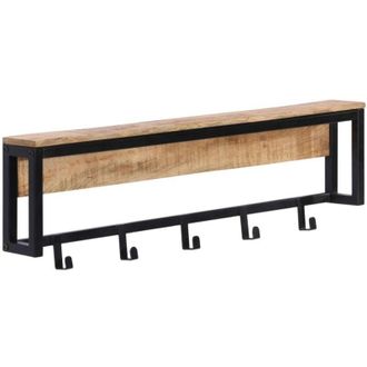 vidaXL Perchero Madera Maciza De Mango Rugosa 87x10x27 Cm Vidaxl