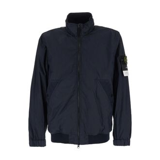 Stone Island Logo Zip Jacket - Heren - Zomerjassen - Blauw - S - Jassen