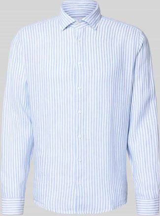 Seidensticker Regular Fit Business-Hemd aus Leinen mit Kentkragen in Bleu, Gr&ouml;&szlig;e 39