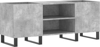 vidaXL Mueble discos madera contrachapada gris hormigón 121x38x48 cm vidaXL