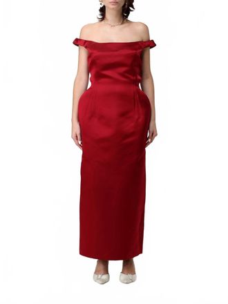 Magda Butrym Womens Off The Shoulder Dress In Bordeaux