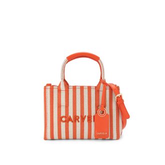 Carvela Womens Canvas Lidia Micro Tote Bag - Orange - One Size