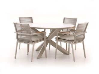 Bellagio la vita attrattiva Bellagio Marudo/Lodola &oslash; 130cm dining tuinset 5-delig stapelbaar