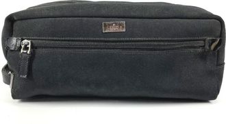 Gucci Black Canvas Leather Clutch Bag Pouch (Pre-Owned)