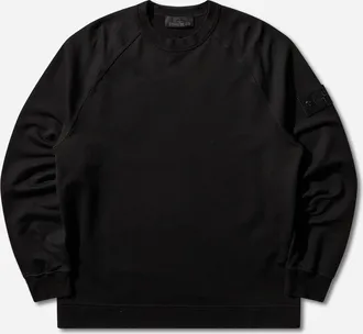 Stone Island Men s Ghost Cotton Stretch Fleece_S.I. Crewneck Sweatshirt Black
