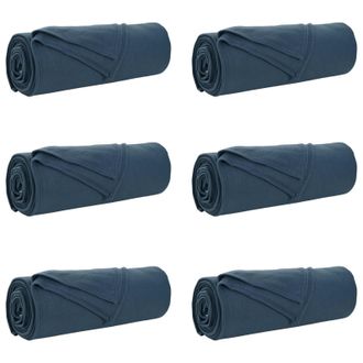 vidaXL Mantitas De Sof&aacute; 6 Pcs Azul Marino 210 X 140 Cm Lana Vidaxl