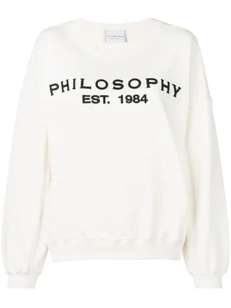 Philosophy di Lorenzo Serafini dropped shoulder logo sweatshirt - women - Cotton - L - Neutrals