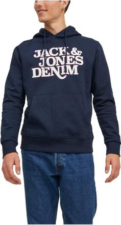 Jack & Jones Hoodie met kangoeroezak - Heren - Hoodies - Blauw - M - Katoen - Hoodies & sweatvesten