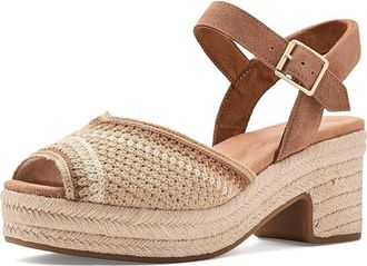 Toms Isla Peep Toe Womens Sandals Dark Beige : 8.5 B - Medium, Synthetic