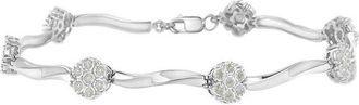 House of Brilliance Haus Of Brilliance Silver 1.00 Ct. Tw. Diamond Link Bracelet