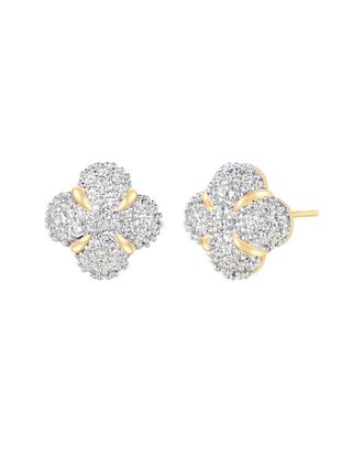 Liv Oliver 18K Two-Tone Plated Cz Motif Studs