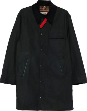 Barbour x Paul Smith corduroy-collar coat - men - Cotton/Cotton/Recycled Polyester - 42 - Blue