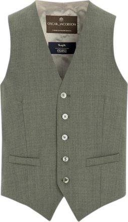 Oscar Jacobson Carlo Gilet - Heren - Bodywarmers - Groen - M - Wol - Jassen