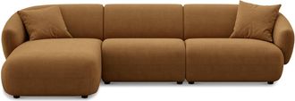 Castlery Auburn Chaise Sectional Sofa Left Facing Customized, Caramel, Spill Resistant, Modular for Sofas, Castlery Furniture