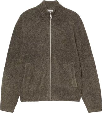 Carhartt Work in Progress Textured Knit Sweater Jacket with Stand Collar and Zipper