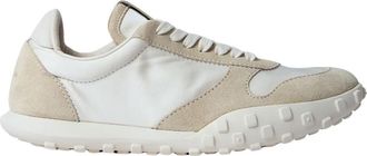 Jil Sander Suede Trim Low-Top Sneakers - Dames - Sneakers - Wit - 37 EU - Su&egrave;de - Schoenen