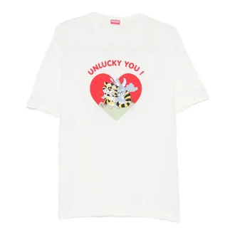 Kenzo T-Shirts, male, White, Size: XL Cartoon T-shirt
