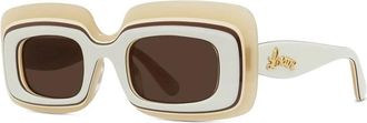 Loewe Curvy Zonnebril - Dames - Zonnebrillen - Beige - 47 MM - Accessoires