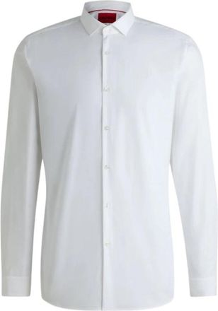 HUGO BOSS Kenno Long Sleeve Shirt - Heren - Zakelijke Overhemden - Wit - 2XL - Katoen - Overhemden