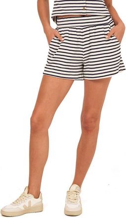 Threads 4 Thought Gwyneth Stripe Smocked Pull-On Shorts in Ecru/Stargazer at Nordstrom, Size Xx-Large