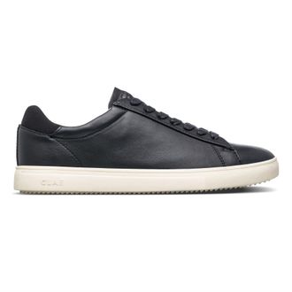 Clae Mens Adults Low Top Trainers in Blk Milled Lth - Black - Size UK 6