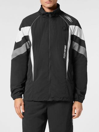 Plein Sport Giacca a vento bomber in nylon idrorepellente con logo a contrasto