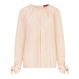 Max Mara Blouses, female, Pink, Size: 2XS Silk Crepe de Chine Blouse