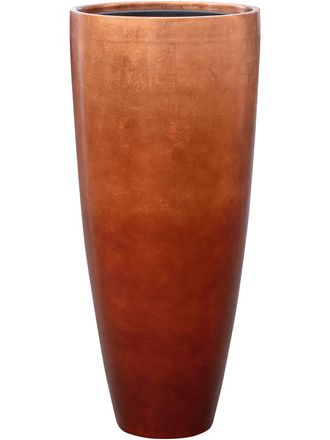 Baq Grosser Blumentopf Metallic Silver Leaf Partner &oslash; 40 x H 90 cm - Kupfer Matt