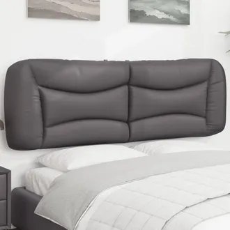 vidaXL Cabecero De Cama Acolchado Cuero Sint&eacute;tico Gris 160 Cm Vidaxl