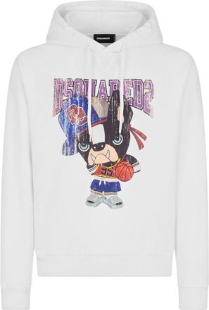 Dsquared2 graphic-print cotton hoodie - men - Cotton - L - White