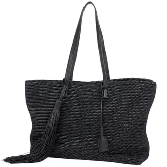 Saint Laurent Black Fabric Leather Tote Bag (Pre-Owned)