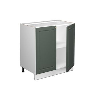 Vicco Armario Bajo Para Fregadero Fame-line, Verde Dorado Casa De Campo, 80 Cm Con Estante, Et Antracita