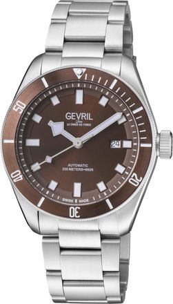 Gevril Group 48607 Swiss Automatic Sellita SW200 Yorkville Brown Dial steel Watch