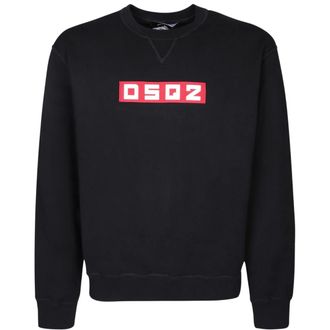Dsquared2 Mens Small Block Logo Black Sweatshirt Cotton - Size X-Large