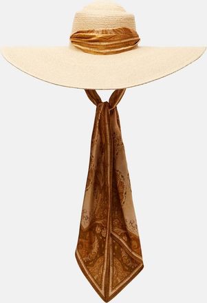 Zimmermann Sombrero de rafia con seda