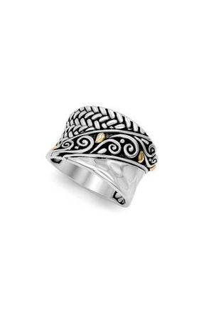 Samuel B. Sterling Silver Balinese Motif Ring in Silver And Gold at Nordstrom Rack, Size 8