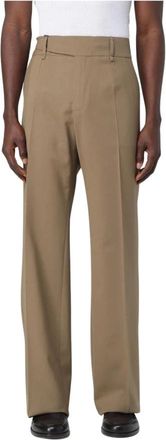 Dolce & Gabbana Beige Stijlvolle Wollen Broek - Heren - Wijde Broeken - Beige - M - Wol - Broeken
