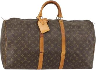 Louis Vuitton Pre-owned Canvas Weekend Bag - Dames - Vintage Weekendtas - Bruin - ONE Size - Vintage