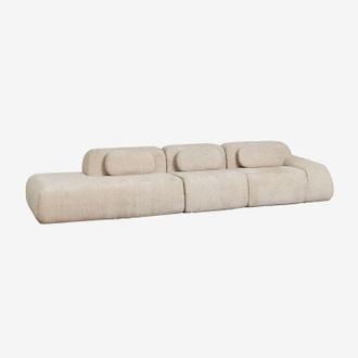 Sklum Sof&aacute; Modular Esquinero De 3 Piezas Con Div&aacute;n Izquierdo En Chenilla Envasado Al Vac&iacute;o Merida Sklum