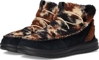 Hey Dude Camden Suede Cozy Womens Boots Black Multi/Black : 12 M, Leather
