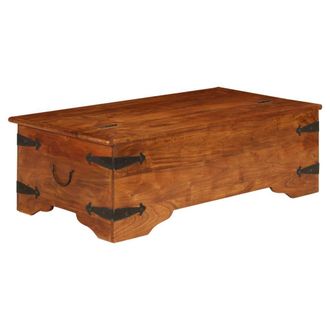Berkfield Home Coffee Table Solid Acacia Wood Honey Finish 110x55x35 cm in Brown | Size: 110 x 55 x 35 cm