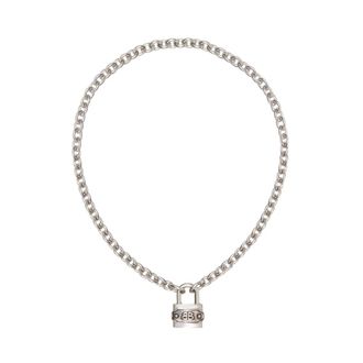 Balenciaga Necklaces, female, Gray, Size: S Bb Padlock Necklace
