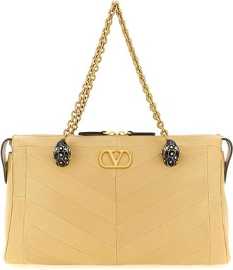 Valentino Garavani Panthea Schoudertas - Dames - Schoudertassen - Beige - ONE Size - Leer - Tassen