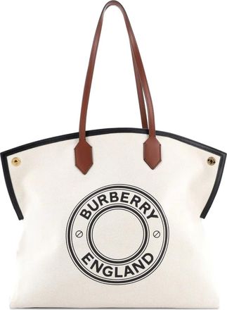 Burberry Logo Society Printed Canvas Large tote bag - Beige