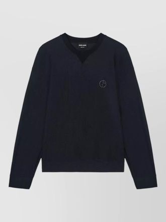 Giorgio Armani waffle knit sweatshirt long sleeves v neckline