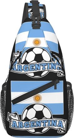 Generic Argentine Soccer Argentina Flag Shoulder Bag With Zipper Sling Bag Anti Theft Crossbody Bags For Workout Women Runner