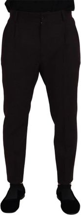 Dolce & Gabbana Luxe Bruine Katoenen Chino Broek - Heren - Chinos - Bruin - M - Katoen - Broeken