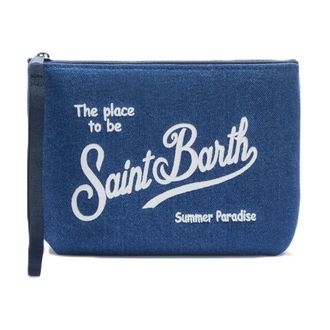 MC2 Saint Barth Clutches, female, Blue, Size: ONE SIZE Aline Denim Clutch Bag