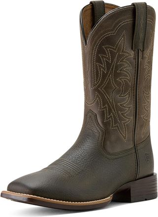 Ariat Mens Ryden Ultra Wide Square Toe Western Boots in Smokey Brown Dusty Taupe Leather, D Medium Width, Size 8.5, by Ariat