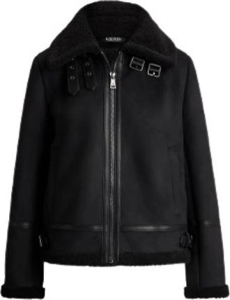 Polo Ralph Lauren Faux Shearling Jas - Dames - Zomerjassen - Zwart - M - Leer - Jassen